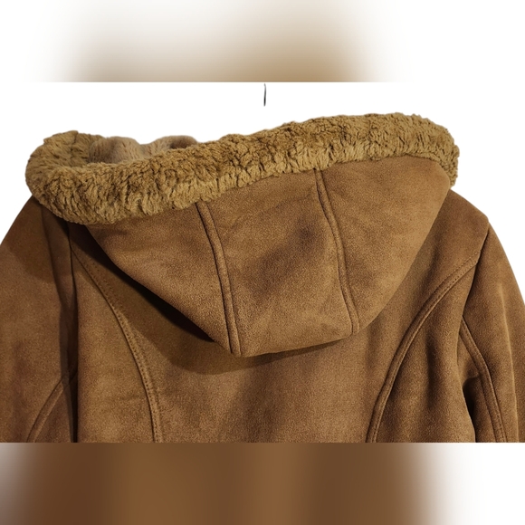 Esprit Fur Lined Coat, Faux Suede / Faux Fur, Vintage Esprit, Size Small - Picture 5 of 11
